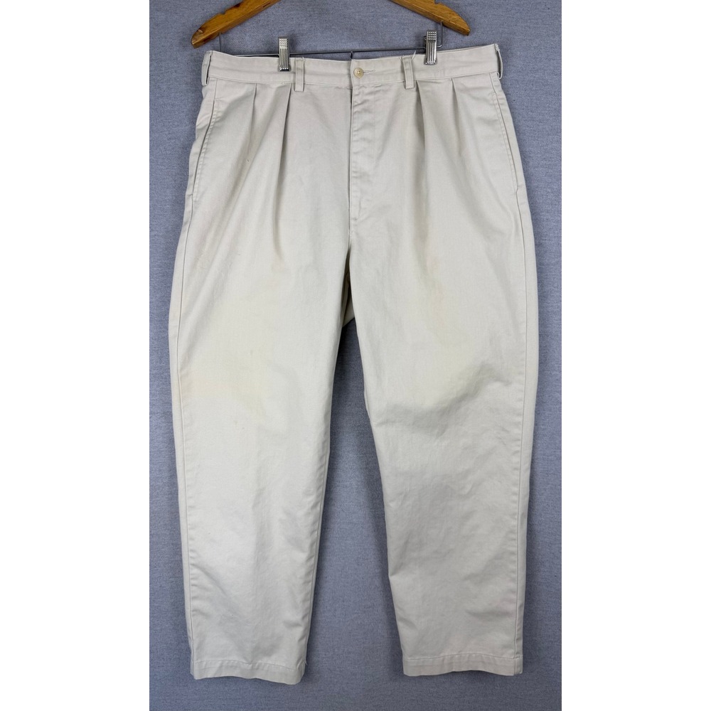 Polo Ralph Lauren Andrew Pant Mens 35x29‎ Khaki Chino Double Pleat Cotton Tan